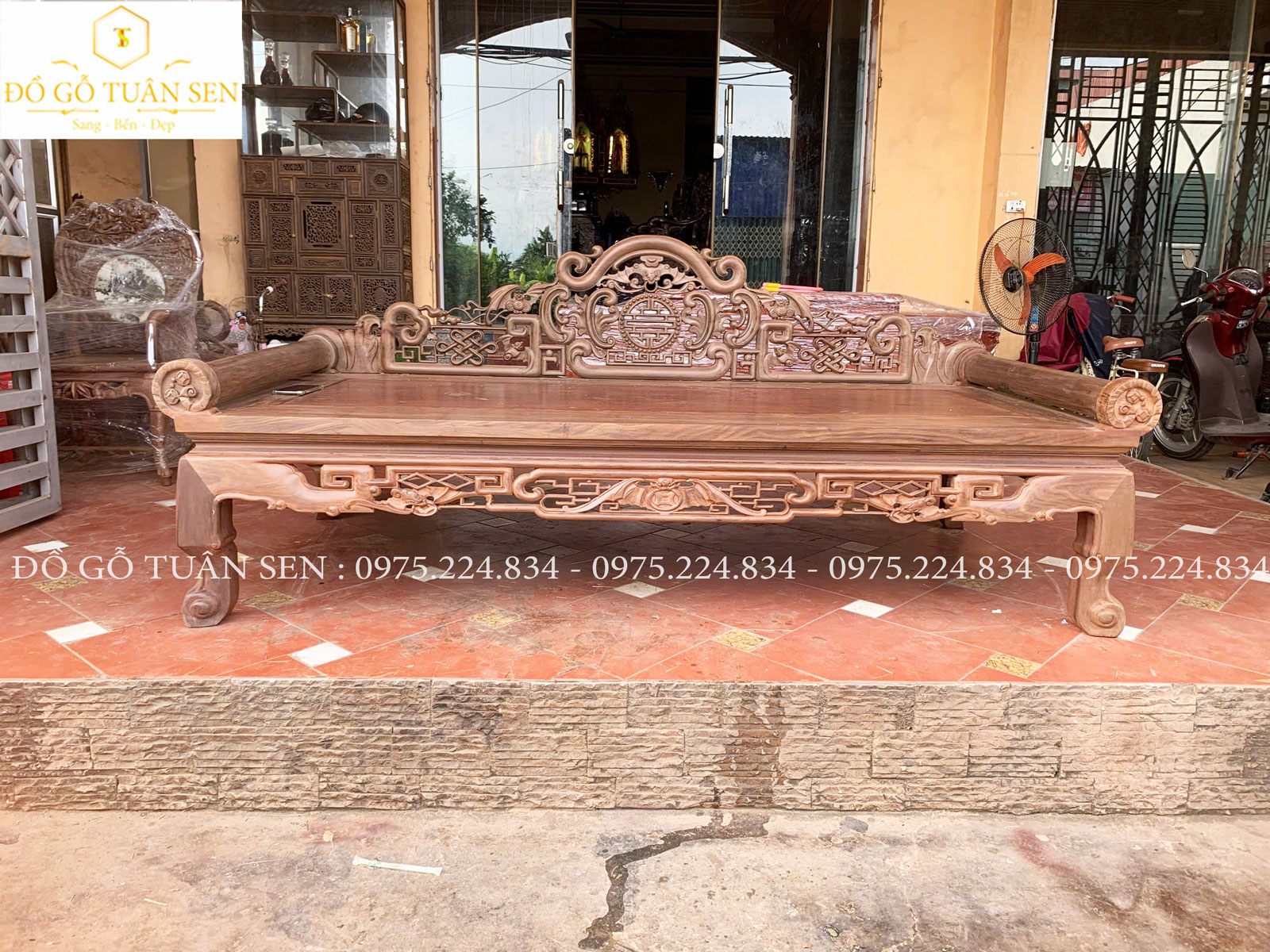 Hình ảnh giường phương lười gỗ gụ